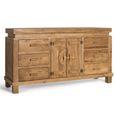 Lucca Natural Teak Wood 153cm 2 Door 6 Drawer Medium Sideboard thumbnail 2