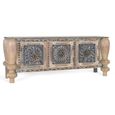 Milos Natural and Blue Teak Wood 198cm 3 Door Hand Carved Extra Large Sideboard thumbnail 2