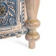 Milos Natural and Blue Teak Wood 198cm 3 Door Hand Carved Extra Large Sideboard thumbnail 4