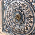 Milos Natural and Blue Teak Wood 198cm 3 Door Hand Carved Extra Large Sideboard thumbnail 5