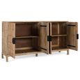 Montepulciano Natural Mango Wood 175cm 4 Door Large Geometric Pattern Sideboard thumbnail 3