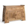 Sumbawa Natural Teak Wood 110cm 2 Door 2 Drawer Small Oriental Style Sideboard thumbnail 2