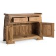 Sumbawa Natural Teak Wood 110cm 2 Door 2 Drawer Small Oriental Style Sideboard thumbnail 3