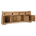 Sumbawa Natural Teak Wood 202cm 4 Door 4 Drawer Extra Large Oriental Style Sideboard thumbnail 3