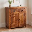Vellar Sheesham Wood 75cm 2 Door 2 Drawer Compact Sideboard thumbnail