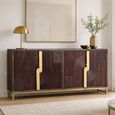 Flora Walnut Fluted Mango Wood 175cm 4 Door Large Sideboard