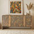 Mosaic Natural Handcrafted Mango Wood 161cm 4 Door Large Sideboard thumbnail
