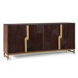 Flora Walnut Fluted Mango Wood 175cm 4 Door Large Sideboard  thumbnail 2