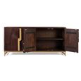 Flora Walnut Fluted Mango Wood 175cm 4 Door Large Sideboard  thumbnail 3