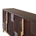 Flora Walnut Fluted Mango Wood 175cm 4 Door Large Sideboard  thumbnail 4