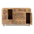 Mosaic Natural Handcrafted Mango Wood 148cm 2 Door Multi Drawer Medium Sideboard thumbnail 2