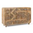 Mosaic Natural Handcrafted Mango Wood 148cm 2 Door Multi Drawer Medium Sideboard thumbnail 3