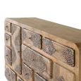 Mosaic Natural Handcrafted Mango Wood 148cm 2 Door Multi Drawer Medium Sideboard thumbnail 4
