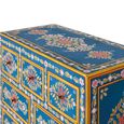 Ancona Highboard - Blue Mango Wood - Painted - 2 Door - Medium