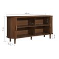 Axel Large Curved Sideboard - 160cm - 2 Door - Walnut Fluted