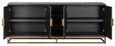 Blackbone Black and Brass 4 Door Extra Large Sideboard - 225cm
