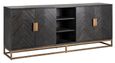Blackbone Black and Brass 4 Door Extra Large Sideboard - 225cm