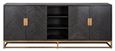 Blackbone Black and Brass 4 Door Extra Large Sideboard - 225cm