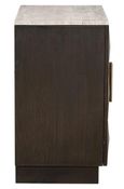 Claremont Dark Wood 2 Door Small Geometric Sideboard with Travertine Top