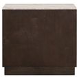 Claremont Dark Wood 2 Door Small Geometric Sideboard with Travertine Top