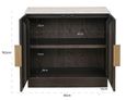 Claremont Dark Wood 2 Door Small Geometric Sideboard with Travertine Top