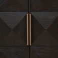 Claremont Dark Wood 4 Door Extra Large Geometric Sideboard with Travertine Top