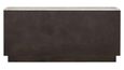Claremont Dark Wood 4 Door Extra Large Geometric Sideboard with Travertine Top