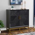 Clearance - Orlando Sideboard - 2 Door - Small - Black Geometric Design - D641