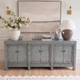 Unique One of a Kind - Distressed Sideboard - 6 Door - 213cm - Extra Large - Sage Grey - Elm Wood