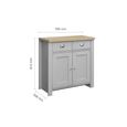 Highgate Small Sideboard - 2 Door - Grey Painted