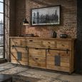 Jupiter Industrial Mango Wood 2 Sliding Door Large Sideboard thumbnail