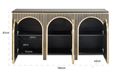 Les Arcs Brushed Gold Ribbed 3 Door Large Sideboard - 160cm