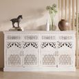 Lomax White Carved Mango Wood 180cm 4 Door Extra Large Sideboard thumbnail