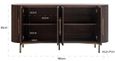 Luxor Brushed Brass Ribbed 4 Door Extra Large Curved Sideboard