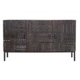 Macedonia Sideboard - Carved Dark Mango Wood - 3 Door - Medium - 150cm