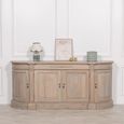 Rustic Wooden Curved Sideboard - 4 Door - Large