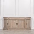 Rustic Wooden Curved Sideboard - 4 Door - Large