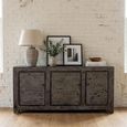 Chinese Sideboard - 3 Door - Extra Large - Distressed Antique Grey - Elm Wood