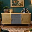 Gold Metal Low 118cm 3 Door Sideboard thumbnail