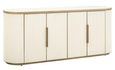 Tivoli White Ribbed Extra Large 4 Door Sideboard with Gold Trim