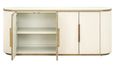 Tivoli White Ribbed Extra Large 4 Door Sideboard with Gold Trim