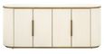 Tivoli White Ribbed Extra Large 4 Door Sideboard with Gold Trim