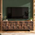 Valentia Artisan Acacia Wood 220cm 6 Door Extra Large Sideboard