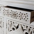 Lomax White Carved Mango Wood 180cm 4 Door Extra Large Sideboard thumbnail 5
