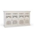 Lomax White Carved Mango Wood 180cm 4 Door Extra Large Sideboard thumbnail 3