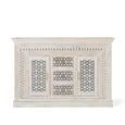 Lomax White Carved Mango Wood 150cm 2 Door Medium Sideboard thumbnail 4