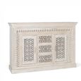 Lomax White Carved Mango Wood 150cm 2 Door Medium Sideboard thumbnail 3