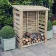 Heavy Duty Slatted Garden Log Store - 5x4 - Redwood