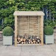 Heavy Duty Slatted Garden Log Store - 5x4 - Redwood