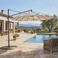 Clearance - Outdoor Cantilever Parasol - 300cm - Round - Aluminium - with Plastic Fillable Base - Ecru - FSS17417
